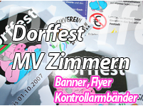 ears 'n' eyes Veranstaltungstechnik von MAIN marketing | Dorffest Musikverein Zimmern / Banner, Flyer, Postkarten & Kontrollarmbänder